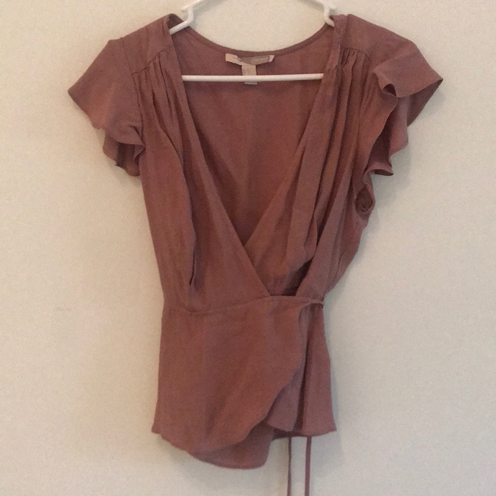 Mauve wrap blouse